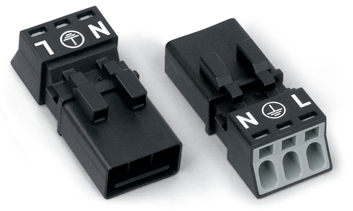 Wago 890-213 3-Pole Mini Connector Black - 890-213 [2 Pieces]