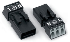 Wago 890-213 3-Pole Mini Connector Black - 890-213 [2 Pieces]