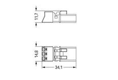 Wago 890-213 3-Pole Mini Connector Black - 890-213 [2 Pieces]