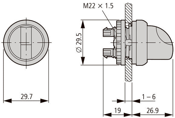 RMQ Titan 3 Position Illuminated Selector Switch Red - 216835