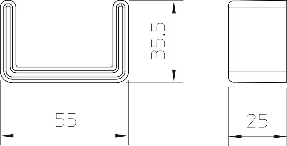 Protective End Cap For US 3 Support Profile 25x50 - 6338458 [20 Pieces]