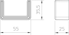 Protective End Cap For US 3 Support Profile 25x50 - 6338458 [20 Pieces]