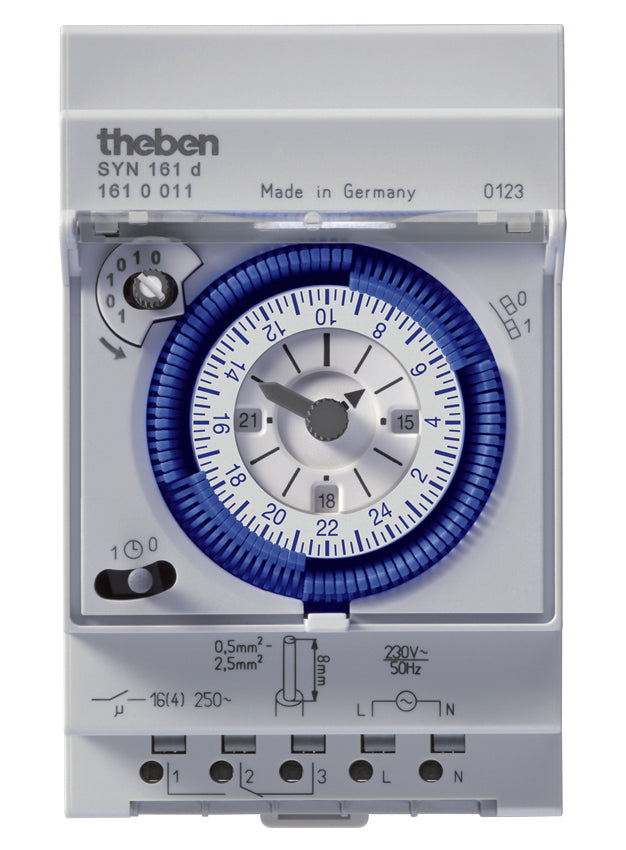 Theben SYN 161D Analog DIN Rail Time Switch - 1610011