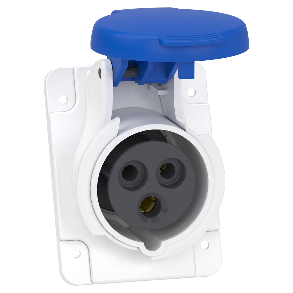 Schneider Electric PratiKa Fast IP44 Angled Socket 16A 230V - PKY16F423