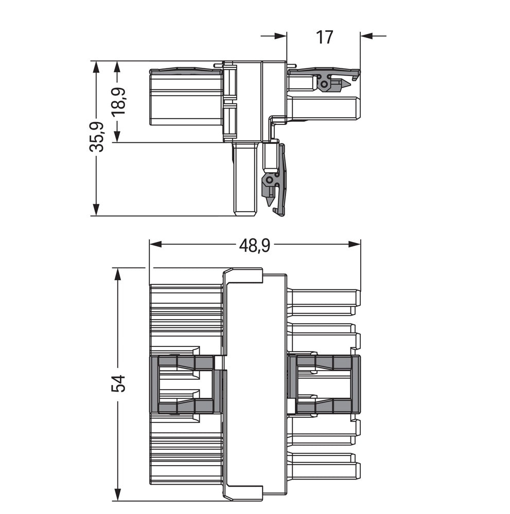 WAGO 5-Pole T-Distribution Connector With Locking Clip - 770-620