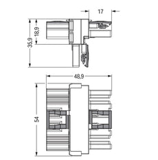 WAGO 5-Pole T-Distribution Connector With Locking Clip - 770-620
