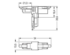 WAGO 2-Pole T-Distribution Connector Pink - 890-1703