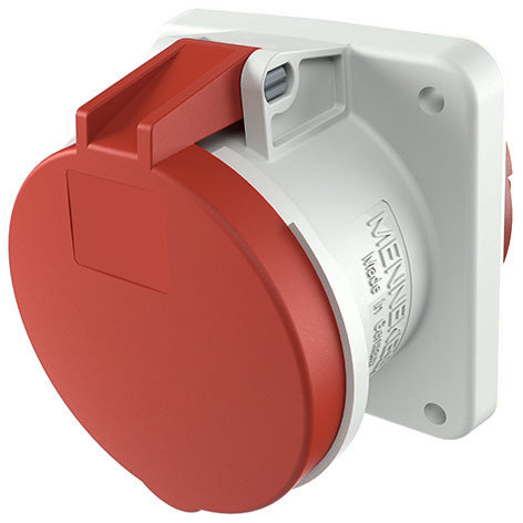 Mennekes 63A 5P Industrial Panel Mount Socket 400V IP44 - 1252A