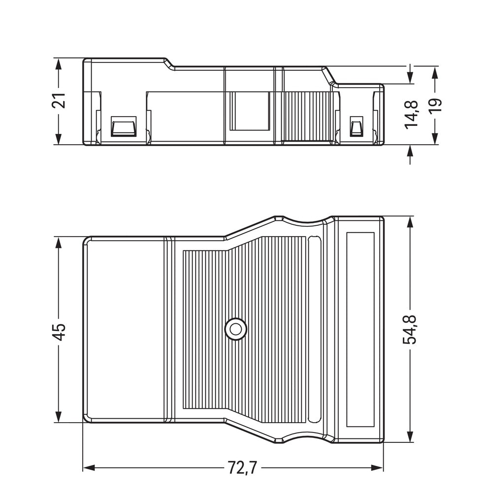 WAGO 5-Pole Strain Relief Housing For Single Cable Black - 770-505/021-000 [25 Pieces]