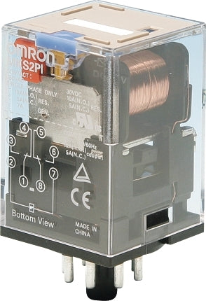 Omron MK-S DPDT 24VDC 10A Relay With LED Indicator - MKSN8498F