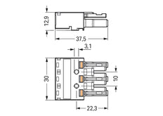 WAGO 770-203 WINSTA MIDI 3-Pole Female Connector Black - 770-203 [100 Pieces]