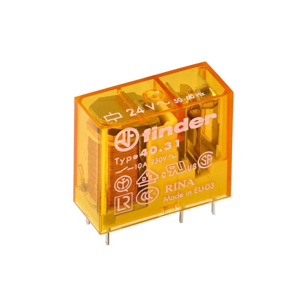 Finder 40.31 PCB Relay 10A 24VAC Single Pole - 40.31.8.024.0000
