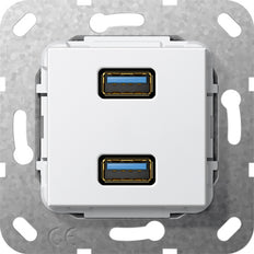 Gira USB 3.0 Dual Port Breakout Cable Base Unit White - 568503