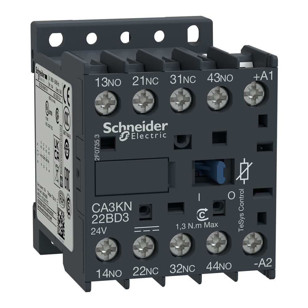 Schneider TeSys K Auxiliary Contactor 2NO 2NC 24VDC - CA3KN22BD3