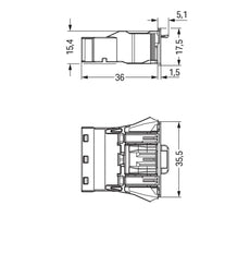 Wago 770-713 Snap In Connector 3-Pole 4mm² Black - 770-713 [2 Pieces]