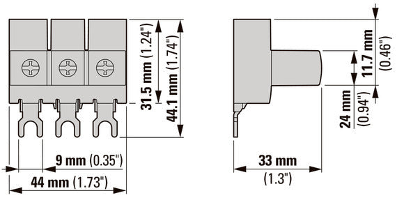 Extension Terminal Block 3 Pole 25mm² For PKZM0 - 262518