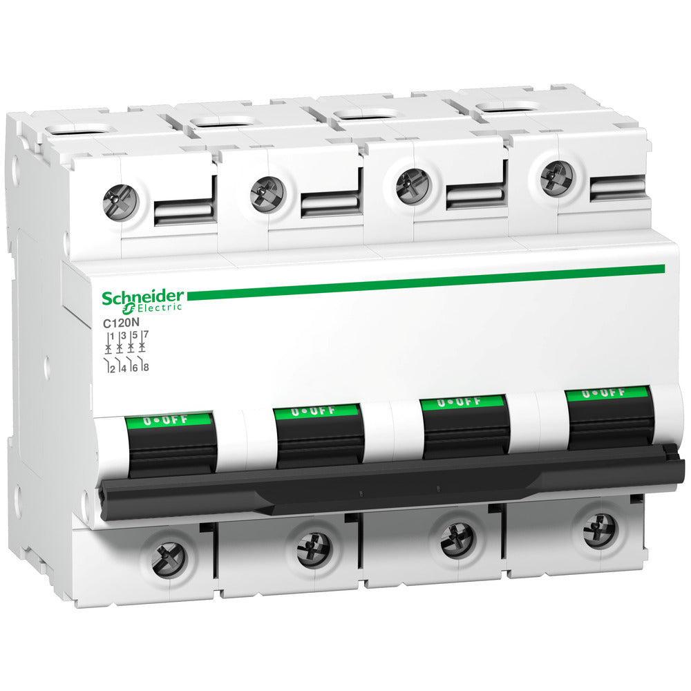 Schneider Electric C120N 4P 125A Circuit Breaker 10kA - A9N18355