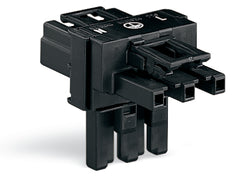 Wago 3-Pole T-Distribution Connector Black - 770-606