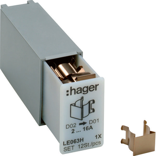 Hager D02 To D01 Fuse Reduction Ring Set - LE063H [12 Pieces]