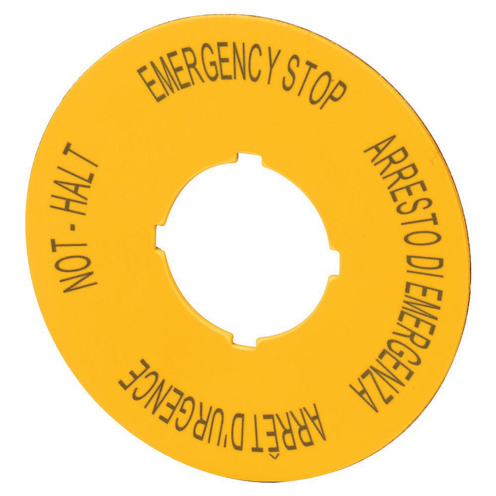 Eaton M22 Emergency Stop Label 60mm Multilingual - 121372