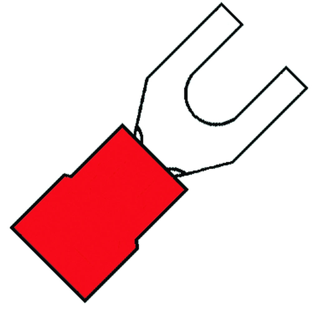 M4 Insulated Fork Terminal Red 0.5-1.5mm² - 100220 [100 Pieces]