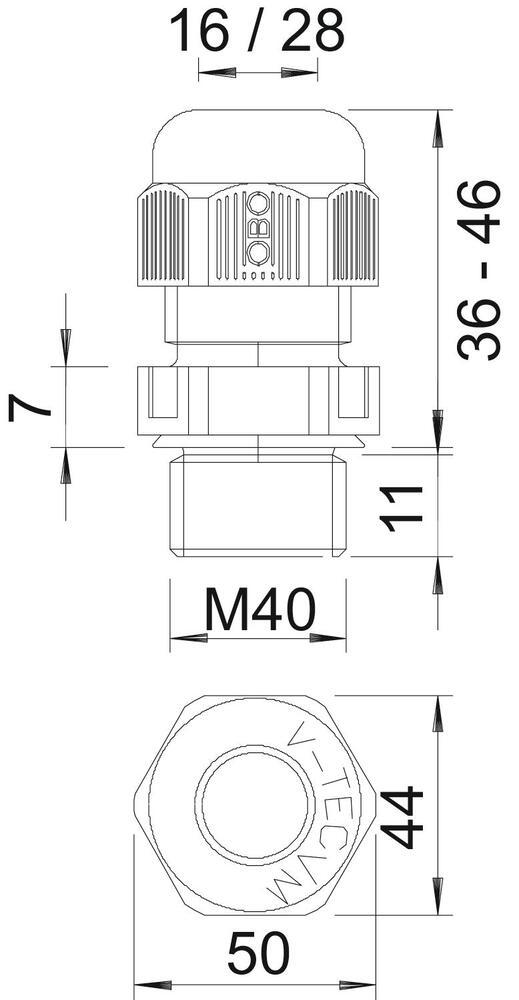 M40 IP68 Cable Gland With Strain Relief - 2022853 [2 Pieces]