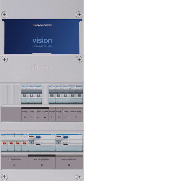 6 Group Distribution Box 3 Phase 30mA Dual RCD - VKG33L-F