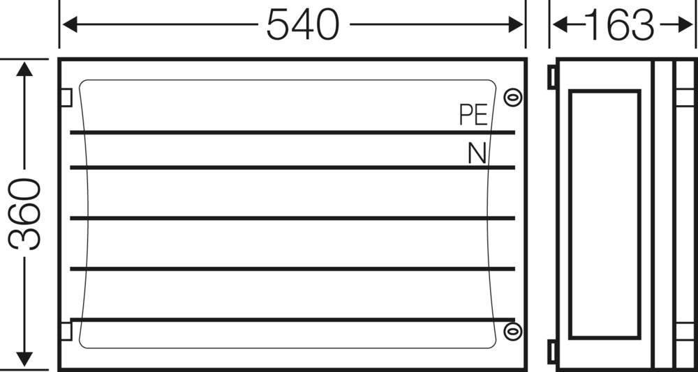 Hensel FP 3402 Distribution Rail Cabinet 250A 5-Pole - FP 3402