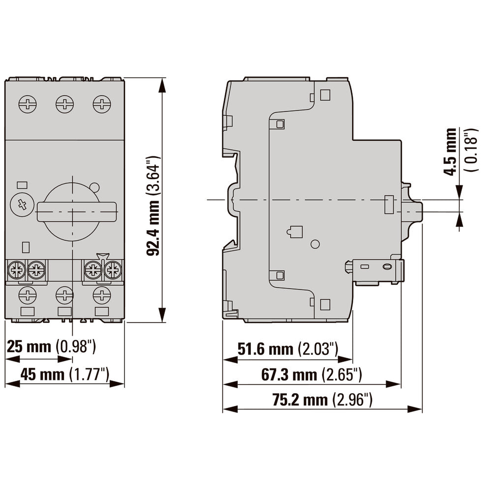 Eaton Standard Auxiliary Contact Block 1NO 1NC Front Mount - 208277