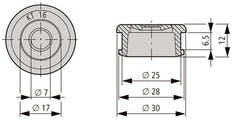 Eaton PG16 IP65 Cable Grommet For 7-17mm Cables - 022031 [100 Pieces]
