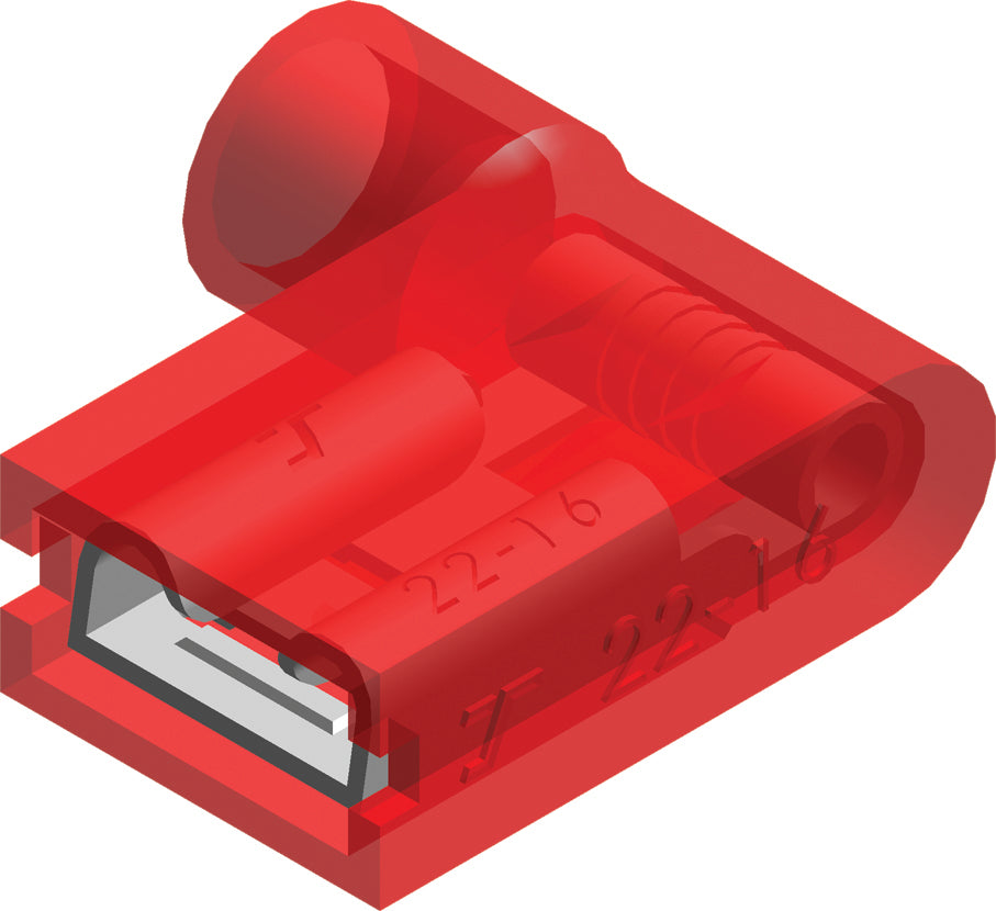 Insulated Right Angle Spade Connector 0.5-1.5mm² Red - CE110103 [100 Pieces]