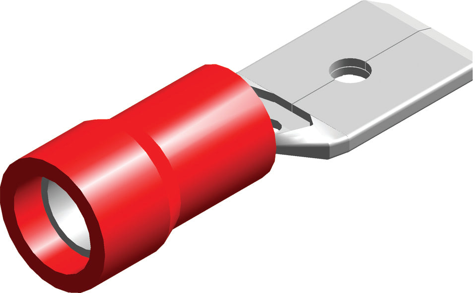 Red Insulated Spade Connector 0.5-1.5mm² - CE120104 [100 Pieces]
