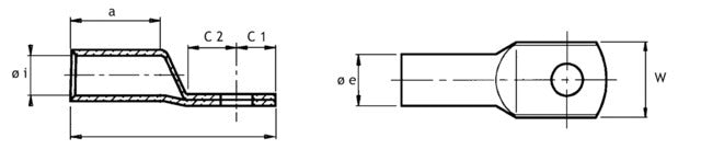 Cimco Tubular Cable Lug E-Cu 35mm² M10 - 180734 [5 Pieces]