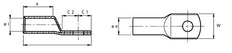 Cimco Tubular Cable Lug E-Cu 35mm² M10 - 180734 [5 Pieces]