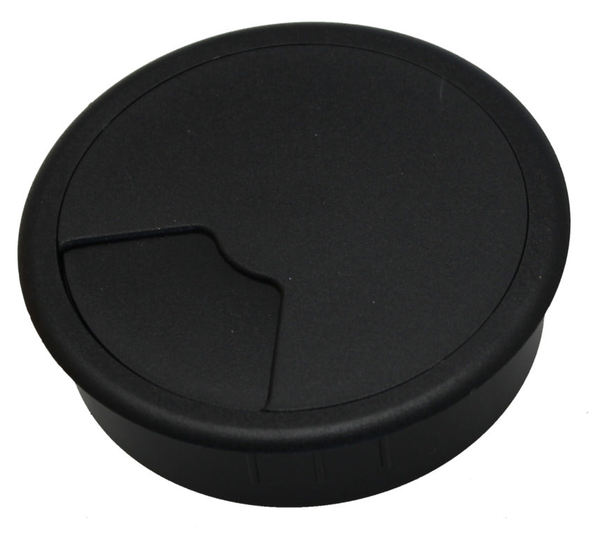 60mm Black Cable Management Desk Grommet - 49.80.018 [2 Pieces]