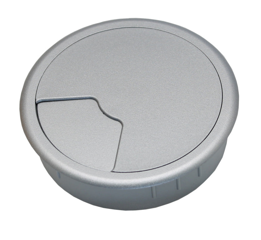 60mm Cable Management Grommet Silver Gray - 49.80.019 [2 Pieces]