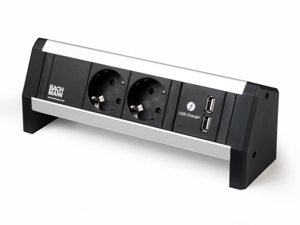 Bachmann Desk Power Strip 2 AC + 2 USB With Clamp Mount - 55.40.244