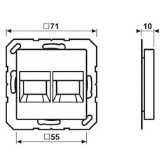 Jung AS500 White Dual Panduit Modular Jack Cover - A1569-2PAND