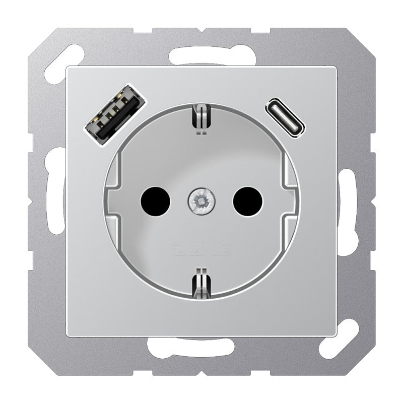 JUNG A500 Dual USB Wall Socket With Child Protection - A1520-15CAAL