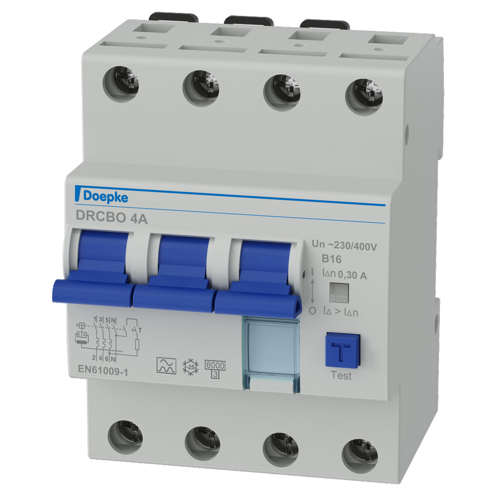 Doepke Type A RCBO 16A 300mA 3P+N Circuit Breaker - 09945114