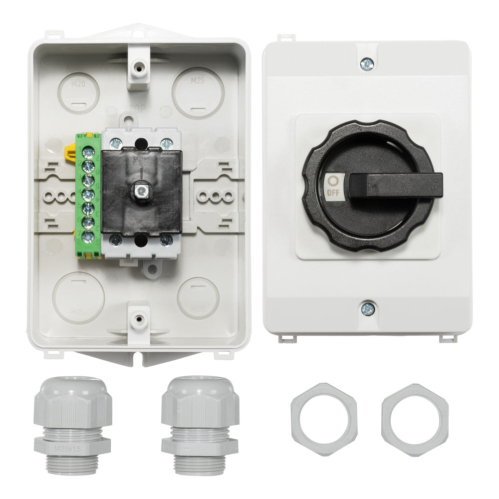 32A 2-Pole PV/AC Work Switch IP65 With Cage Terminals - AE-A551373