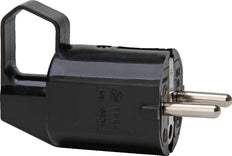 Right Angle Earthed Plug CEE 7/VII With Pull Ring Black - 170315005 [10 Pieces]