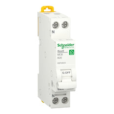 Schneider Electric Resi9 MCB 20A Single Pole Plus Neutral - R9P09620