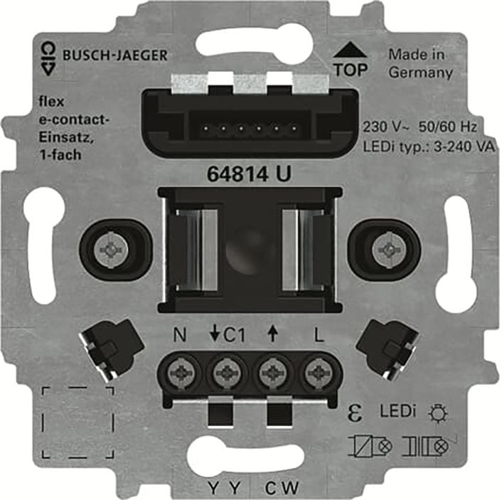 ABB Busch FlexTronics Single E Contact Base Socket - 2CKA006800A3047