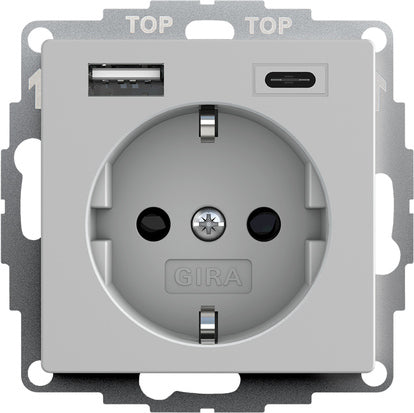 Dual USB Type A/C SCHUKO Socket With Safety Plus - 2459015