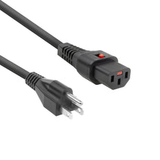 USA Power Cord With IEC Lock C13 2M Black - AK5063