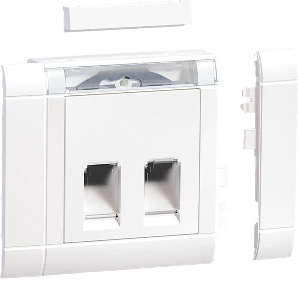 Hager RJ45 Modular Jack Mounting Set With Cover Frame - GSETDM1029016