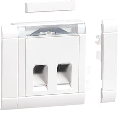 Hager RJ45 Modular Jack Mounting Set With Cover Frame - GSETDM1029016