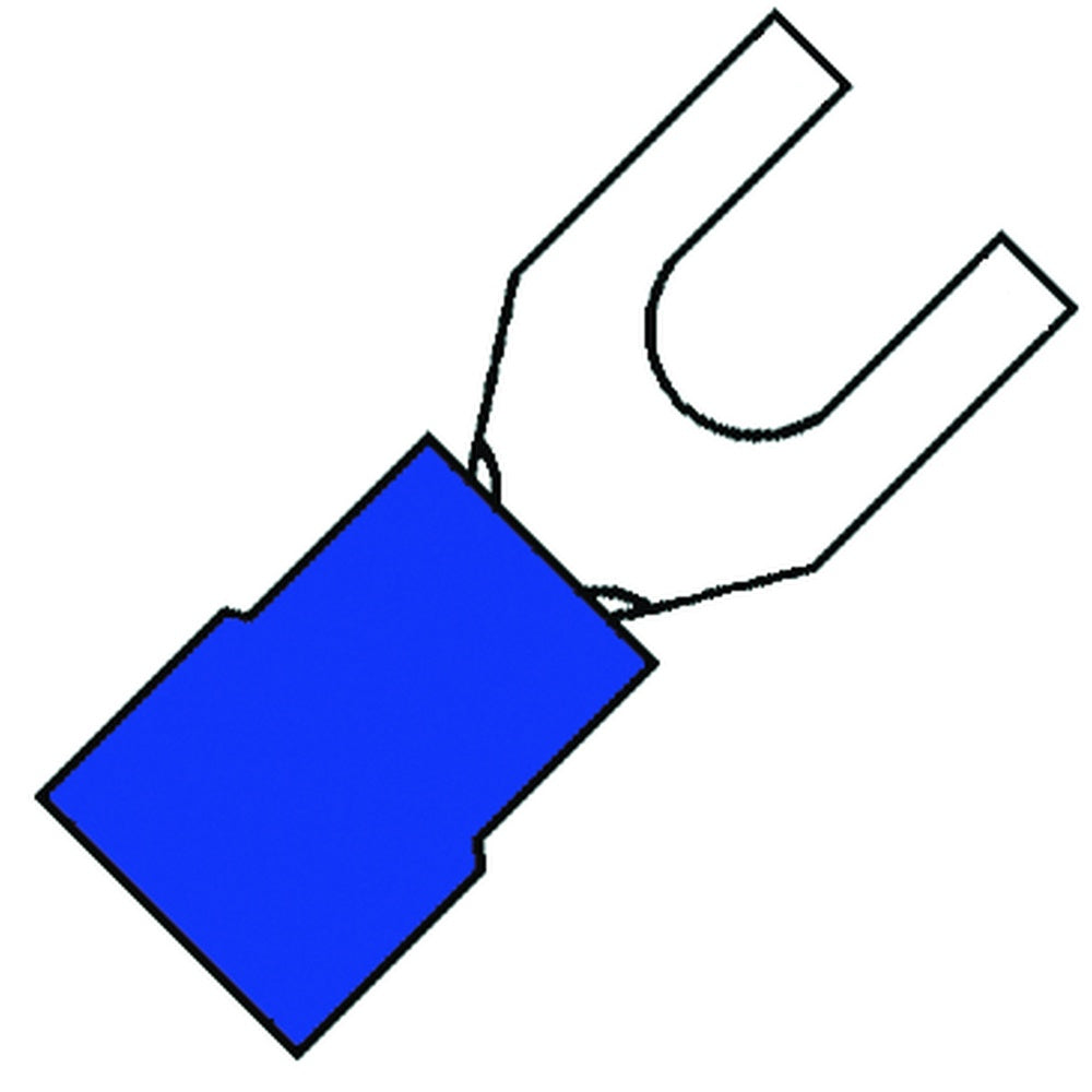 Insulated Fork Terminal M4 For 1.5-2.5mm2 Cable - 100641 [100 Pieces]