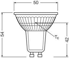 LEDVANCE PAR16 GU10 LED Spot 2.6W 2700K - 4099854044687 [2 Pieces]